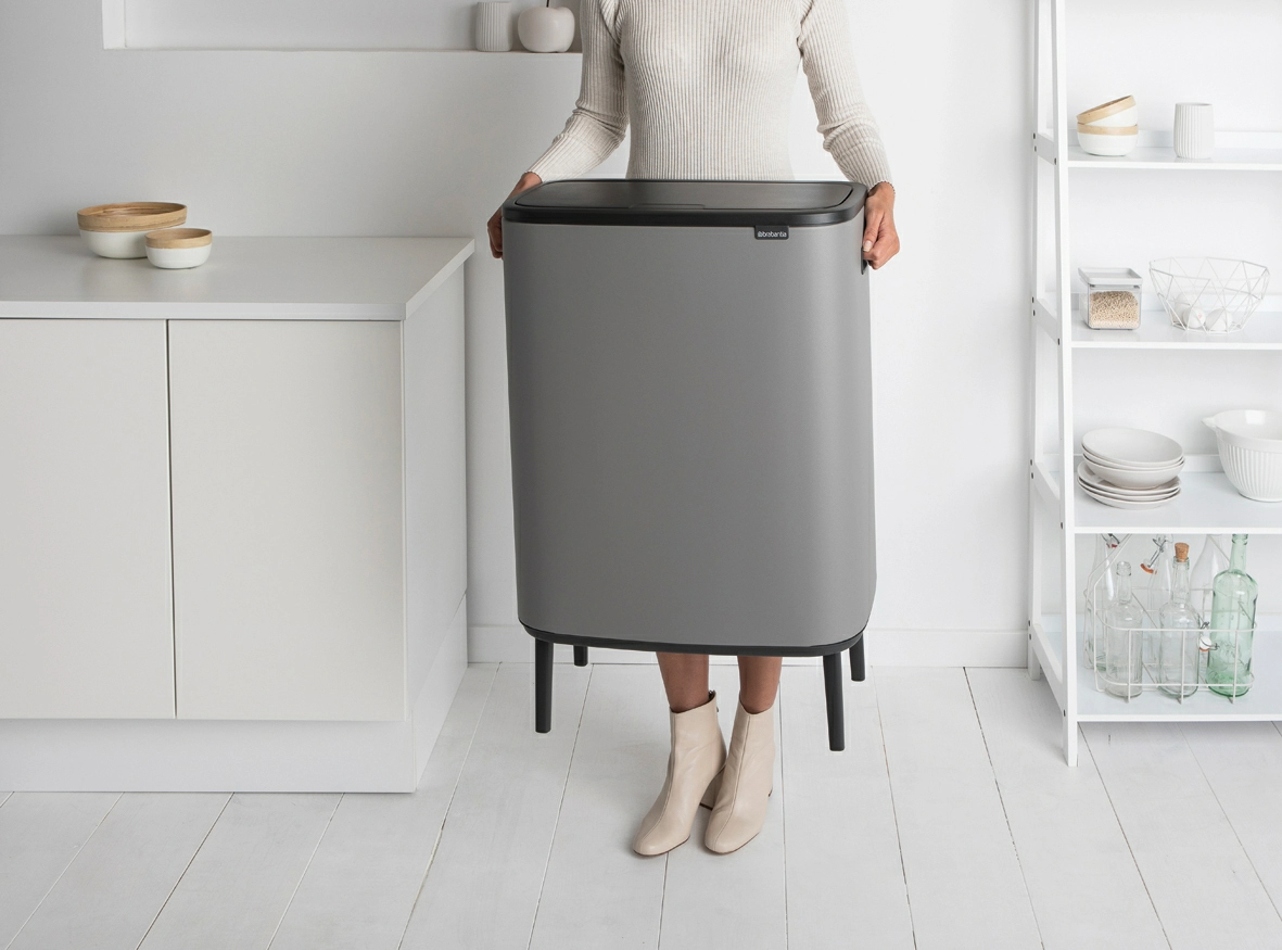 Мусорный бак Touch Bin Bo Hi Brabantia, (60 л), Минерально-серый от магазина Бери-Неси.ру