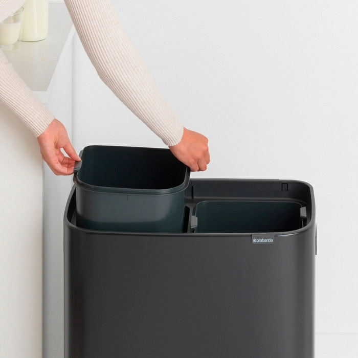 Мусорный бак Touch Bin Bo Brabantia, (2 х 30 л), Черный матовый от магазина Бери-Неси.ру