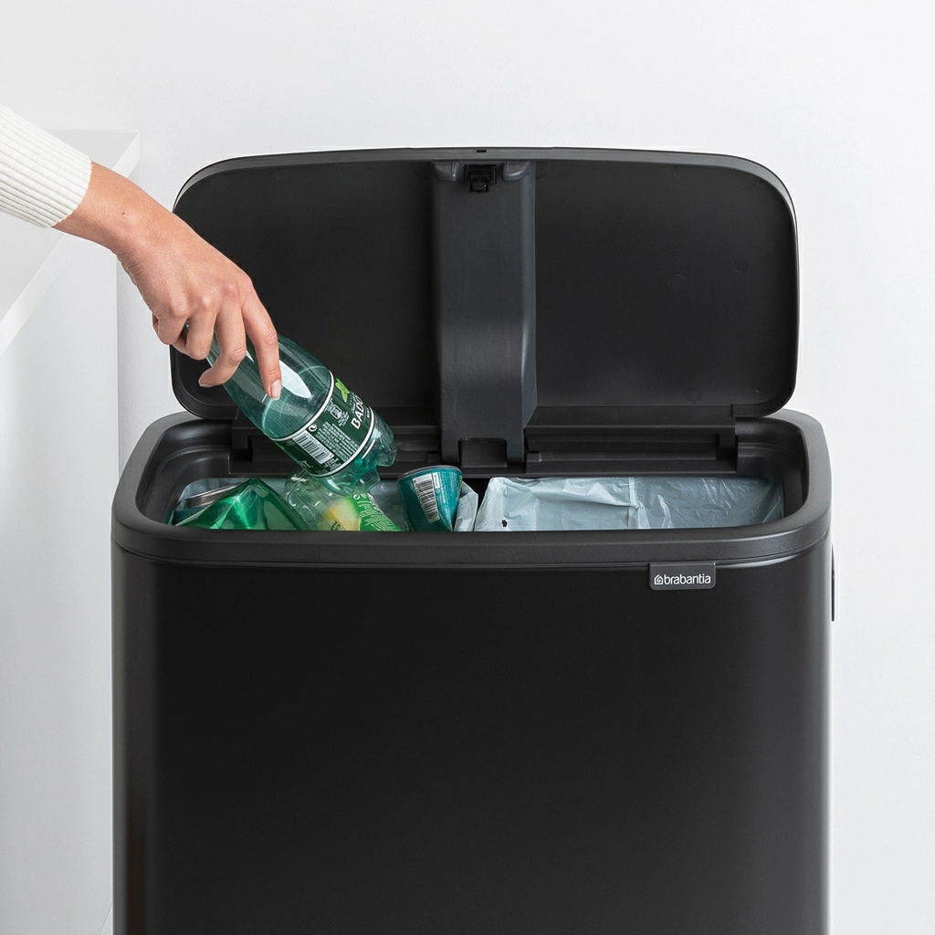 Мусорный бак Touch Bin Bo Hi Brabantia, (2 х 30 л), Черный матовый от магазина Бери-Неси.ру