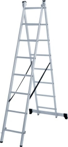 Лестница алюминиевая трансформер двухсекционная 8 ступеней Новая высота бытовая