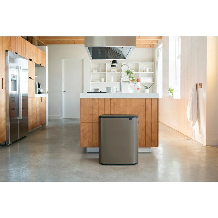 Мусорный бак Touch Bin Bo Brabantia, (2 х 30 л), Платиновый от магазина Бери-Неси.ру