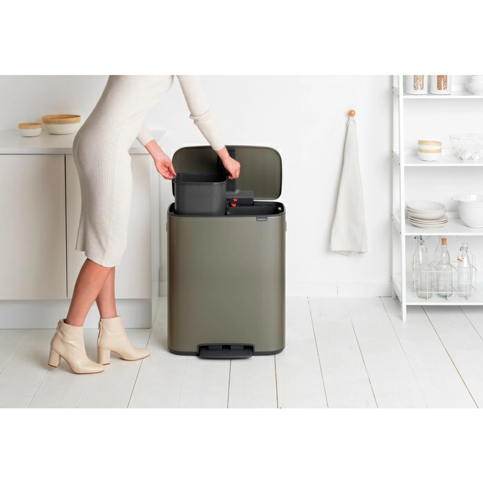 Мусорный бак Bo с педалью Brabantia, (2 x 30 л), Платиновый от магазина Бери-Неси.ру