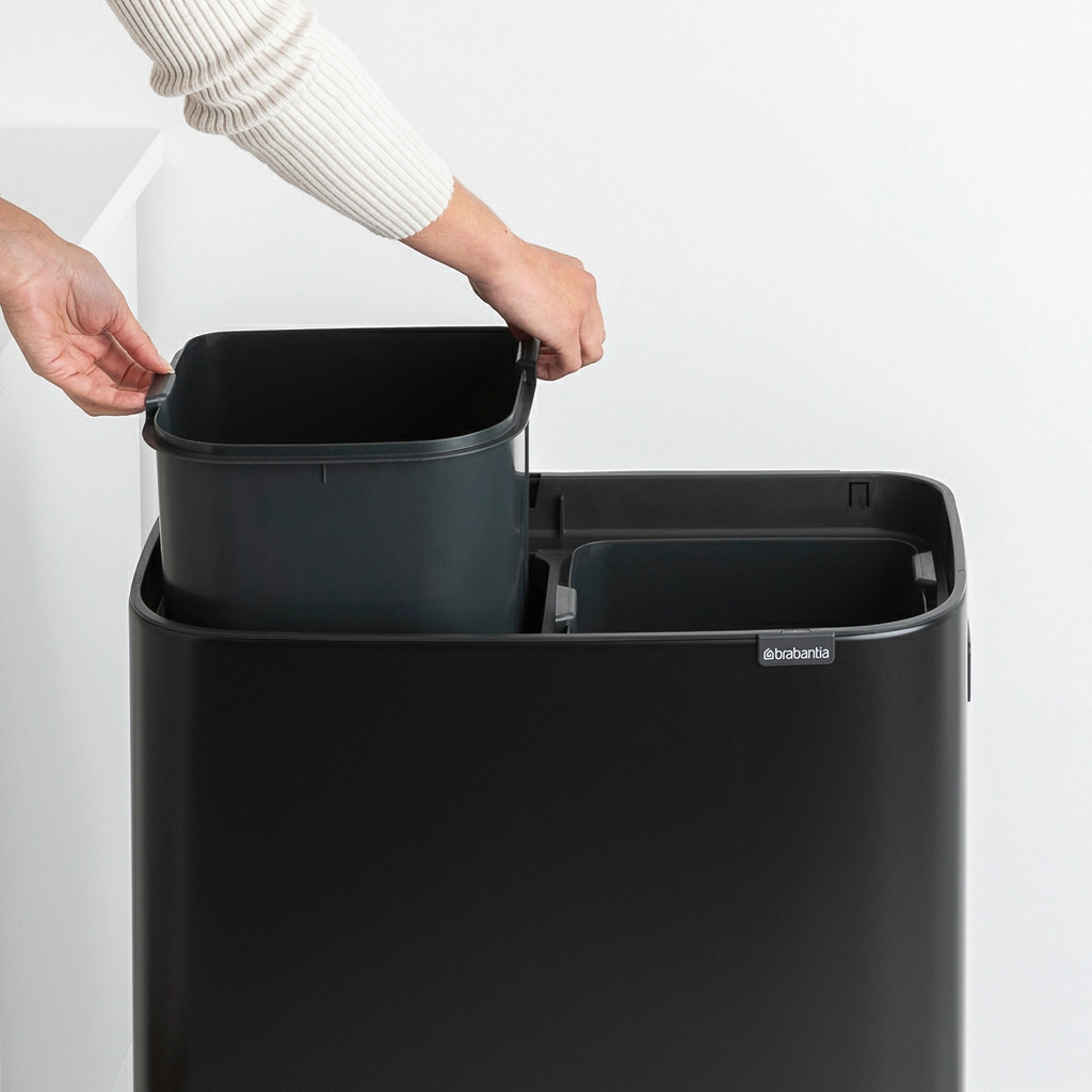 Мусорный бак Touch Bin Bo Hi Brabantia, (2 х 30 л), Черный матовый от магазина Бери-Неси.ру