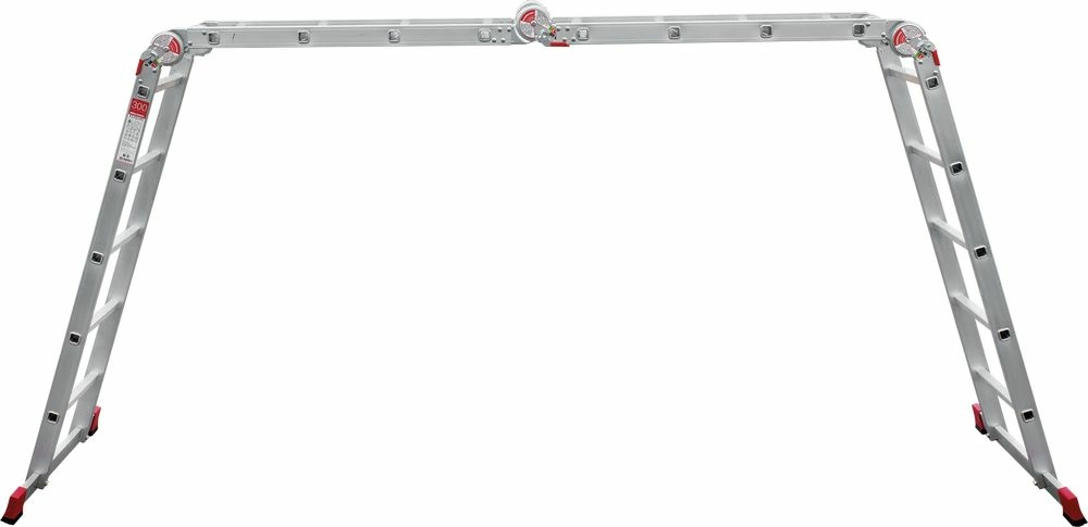 Алюминиевая четырехсекционная профессиональная лестница-трансформер 400 мм NV3320 НОВАЯ ВЫСОТА 2Х4+2Х5 от магазина Бери-Неси.ру