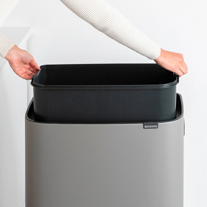 Мусорный бак Touch Bin Bo Hi Brabantia, (60 л), Минерально-серый от магазина Бери-Неси.ру