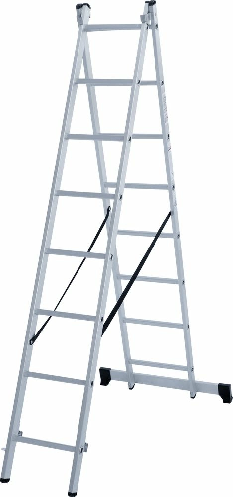 Лестница алюминиевая трансформер двухсекционная 8 ступеней Новая высота бытовая от магазина Бери-Неси.ру