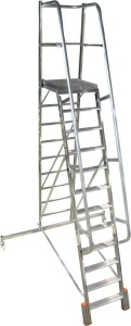 Односторонняя лестница с платформой VARIO KOMPAKT STABILO 12 ступеней KRAUSE