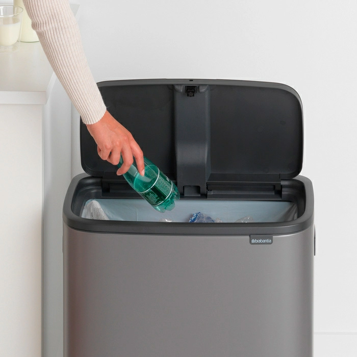 Мусорный бак Touch Bin Bo Brabantia, (60 л), Платиновый от магазина Бери-Неси.ру