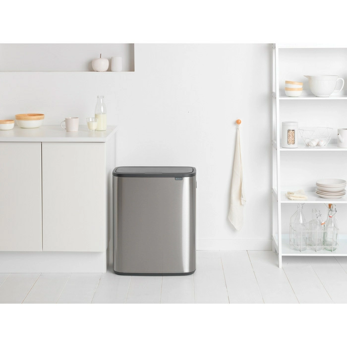 Мусорный бак Touch Bin Bo Brabantia, (2 х 30 л), Минерально-серый от магазина Бери-Неси.ру