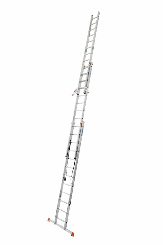 Лестница алюминиевая трехсекционая с допфункцией KRAUSE TRIBILO Trigon 3х12 от магазина Бери-Неси.ру