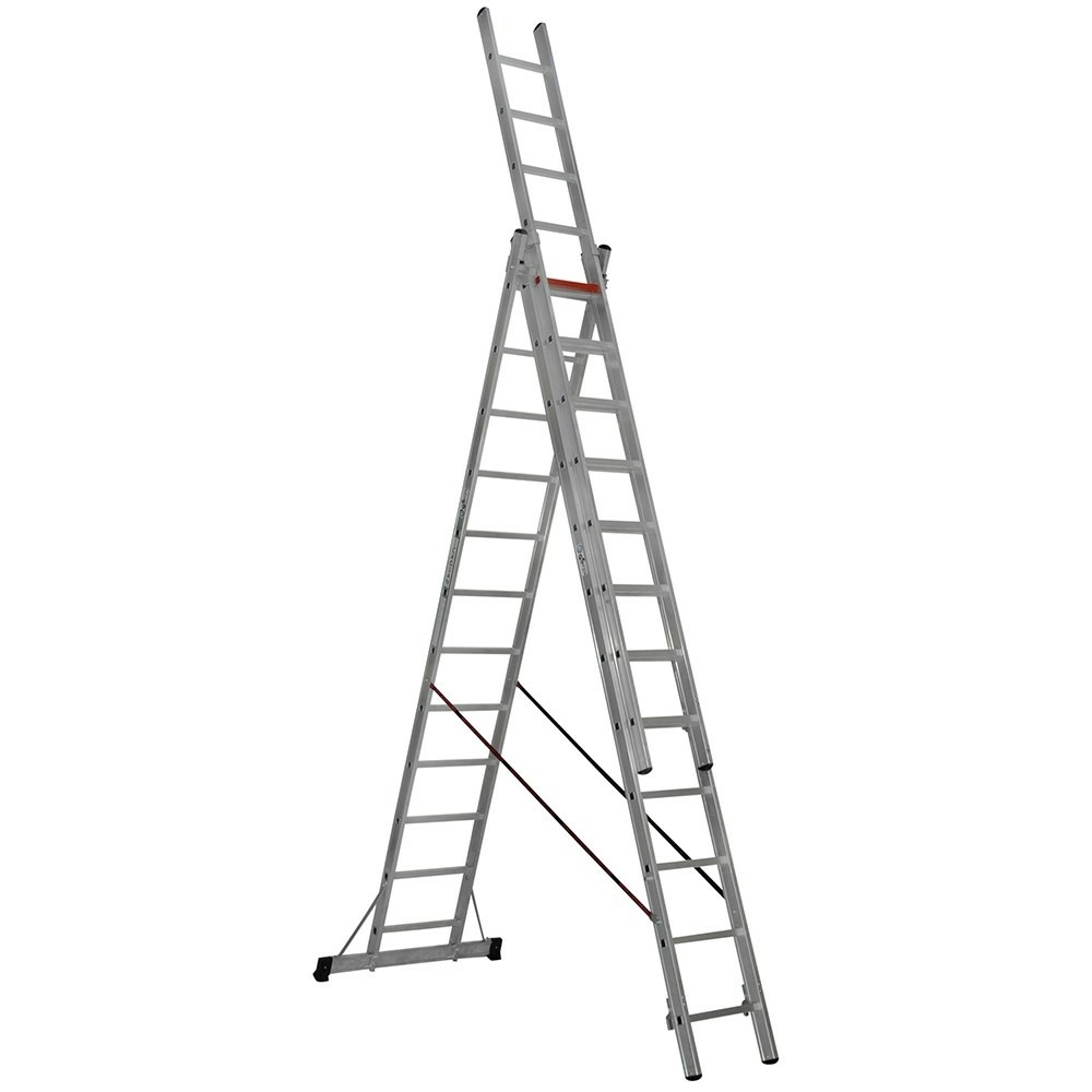 Трехсекционная алюминиевая лестница 3х12 CAGSAN от магазина Бери-Неси.ру