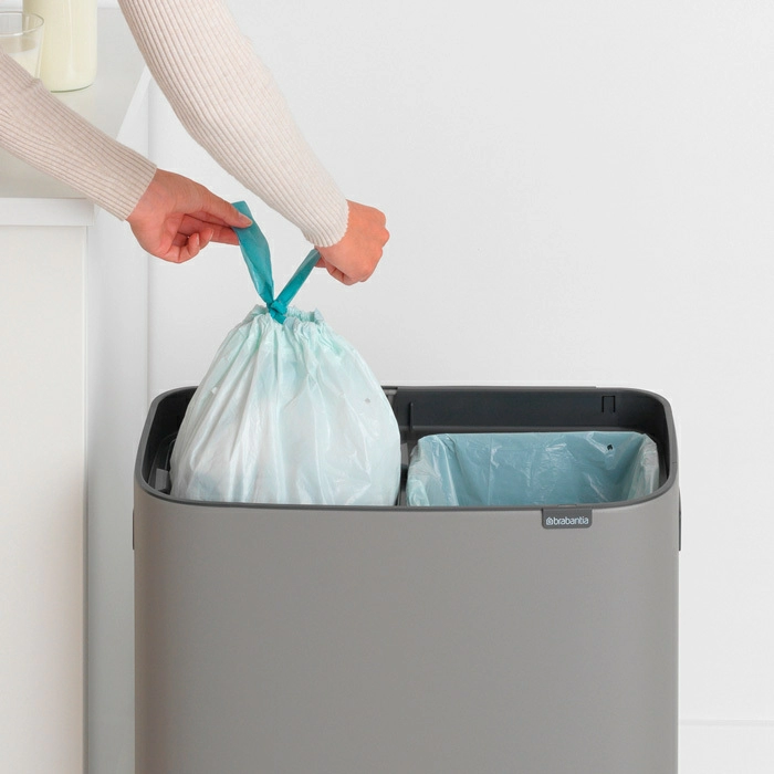 Мусорный бак Touch Bin Bo Brabantia, (2 х 30 л), Минерально-серый от магазина Бери-Неси.ру