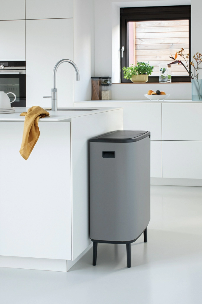 Мусорный бак Touch Bin Bo Hi Brabantia, (2 х 30 л), Минерально-серый от магазина Бери-Неси.ру