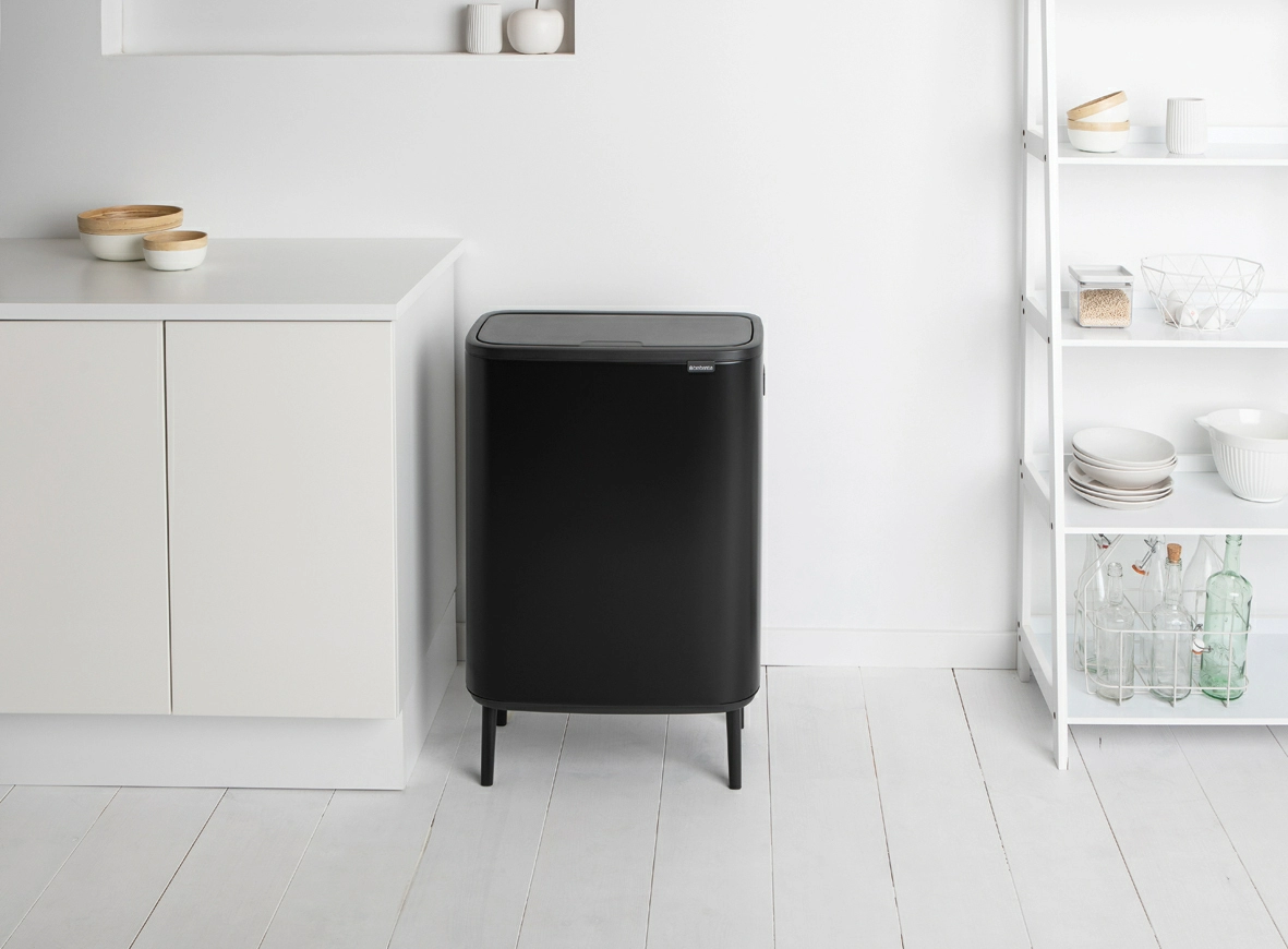 Мусорный бак Touch Bin Bo Hi Brabantia, (2 х 30 л), Черный матовый от магазина Бери-Неси.ру