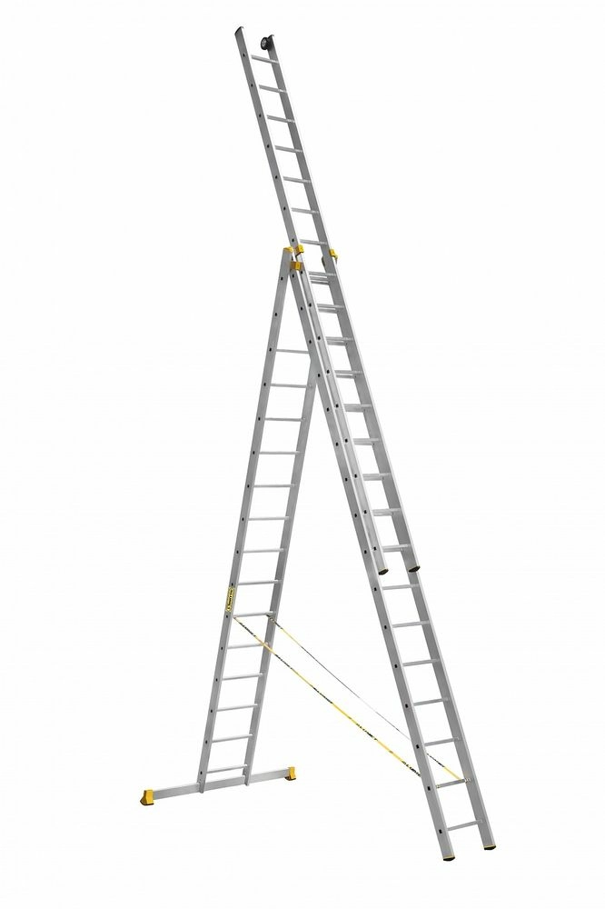 Лестница алюминиевая трехсекционная профессиональная Алюмет 3x16 от магазина Бери-Неси.ру