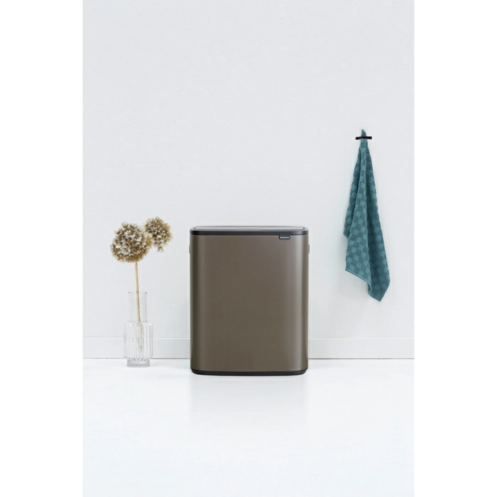 Мусорный бак Touch Bin Bo Brabantia, (2 х 30 л), Платиновый от магазина Бери-Неси.ру