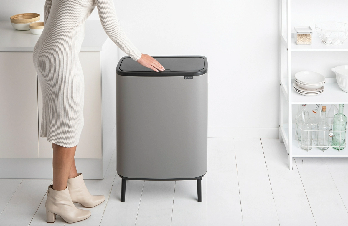 Мусорный бак Touch Bin Bo Hi Brabantia, (60 л), Минерально-серый от магазина Бери-Неси.ру