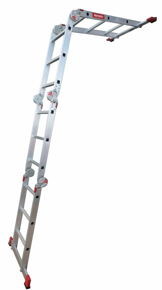 Профессиональная алюминиевая лестница-трансформер с помостом, ширина 400 мм NV3330 НОВАЯ ВЫСОТА 2Х4+2Х5 арт.3330245 от магазина Бери-Неси.ру