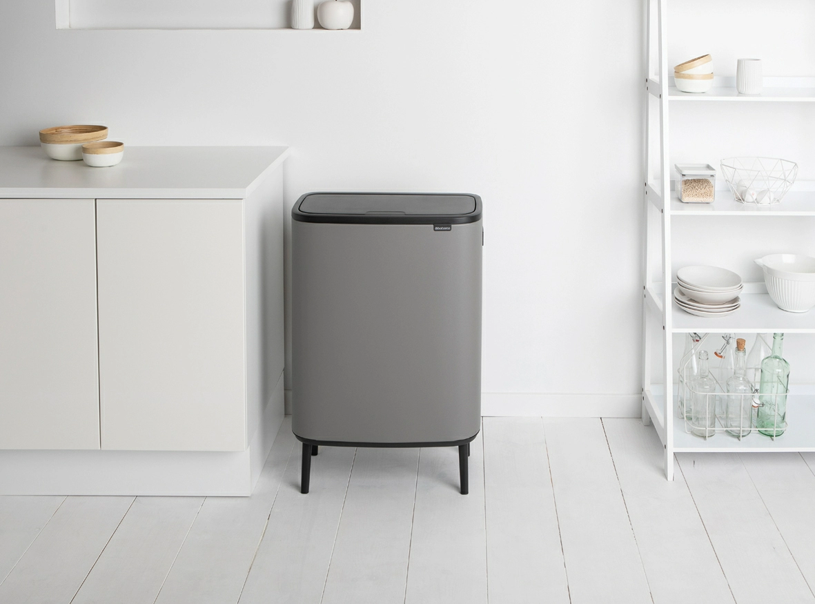 Мусорный бак Touch Bin Bo Hi Brabantia, (60 л), Минерально-серый от магазина Бери-Неси.ру