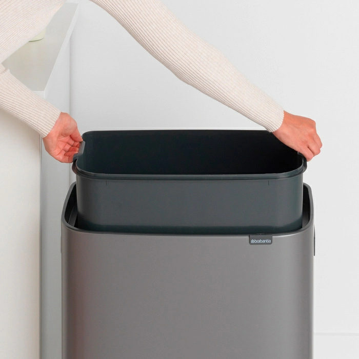 Мусорный бак Touch Bin Bo Brabantia, (60 л), Платиновый от магазина Бери-Неси.ру