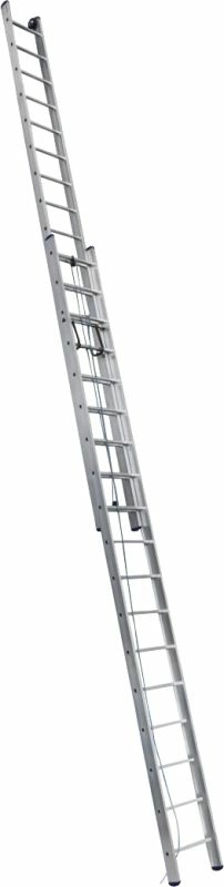 Алюминиевая двухсекционная профессиональная лестница 3215 выдвижная с тросом 2x15 от магазина Бери-Неси.ру
