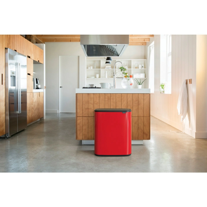 Мусорный бак Touch Bin Bo Brabantia, (2 х 30 л), Пламенно-красный от магазина Бери-Неси.ру