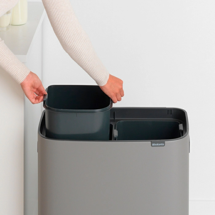 Мусорный бак Touch Bin Bo Brabantia, (2 х 30 л), Минерально-серый от магазина Бери-Неси.ру