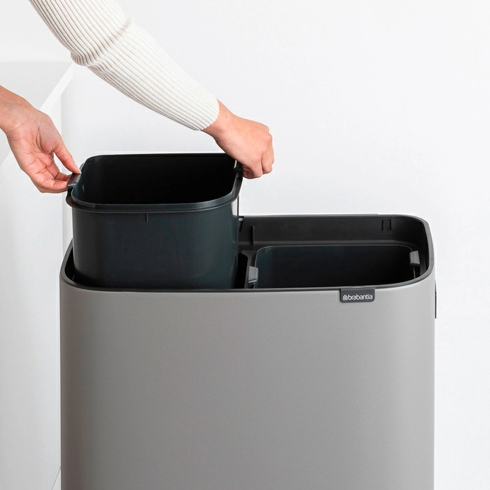 Мусорный бак Touch Bin Bo Hi Brabantia, (2 х 30 л), Минерально-серый от магазина Бери-Неси.ру