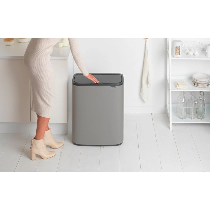 Мусорный бак Touch Bin Bo Brabantia, (2 х 30 л), Минерально-серый от магазина Бери-Неси.ру