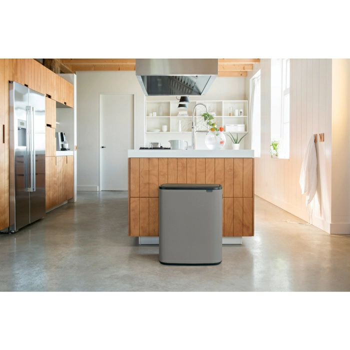 Мусорный бак Touch Bin Bo Brabantia, (2 х 30 л), Минерально-серый от магазина Бери-Неси.ру