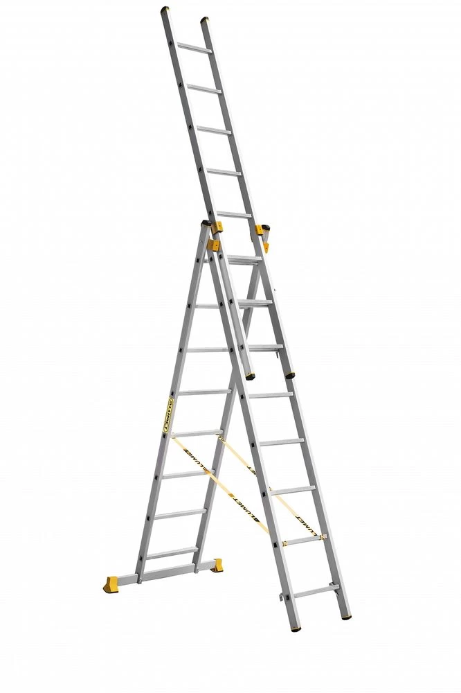 Лестница алюминиевая трехсекционная профессиональная Алюмет 3x8 арт. Р3 9308 от магазина Бери-Неси.ру