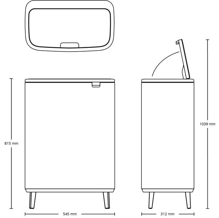 Мусорный бак Touch Bin Bo Hi Brabantia, (2 х 30 л), Черный матовый от магазина Бери-Неси.ру