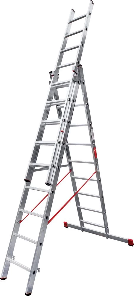 Лестница алюминиевая трехсекционная профессиональная Новая Высота 3x9 от магазина Бери-Неси.ру