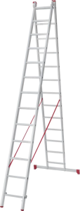 Лестница алюминиевая двухсекционная полупрофессиональная Новая Высота 2x13 арт. 2220213