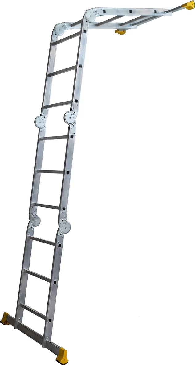 Алюминиевая профессиональная четырехсекционная шарнирная лестница трансформер TWI 433 АЛЮМЕТ от магазина Бери-Неси.ру