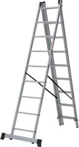 Лестница алюминиевая трехсекционная Новая Высота 3x9 арт. 1230309