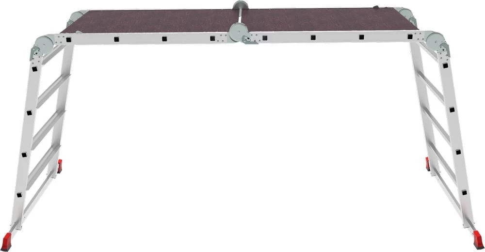 Профессиональная алюминиевая лестница-трансформер с развальцованными ступенями и помостом, ширина 800 мм NV3336 НОВАЯ ВЫСОТА 4Х4 арт.3336404 от магазина Бери-Неси.ру