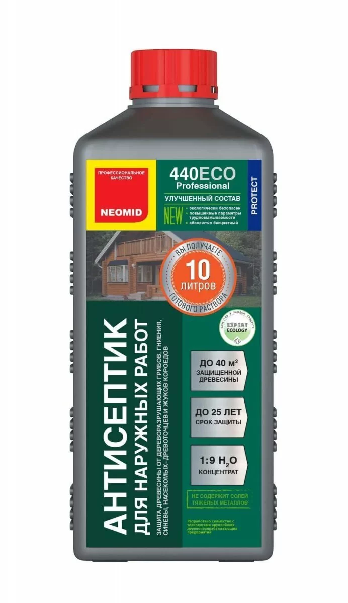 Антисептик деревозащитный для наружных работ NEOMID 440 Eco концентрат 1:9 1 л от магазина Бери-Неси.ру