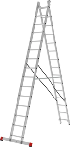 Лестница алюминиевая двухсекционная полупрофессиональная Новая Высота 2x15 арт. 2220215