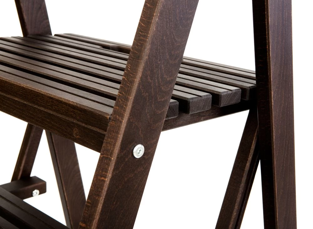Стремянка-стул деревянная с широкими ступенями Hoz-Block Микки-Трон 3 ступени Венге от магазина Бери-Неси.ру