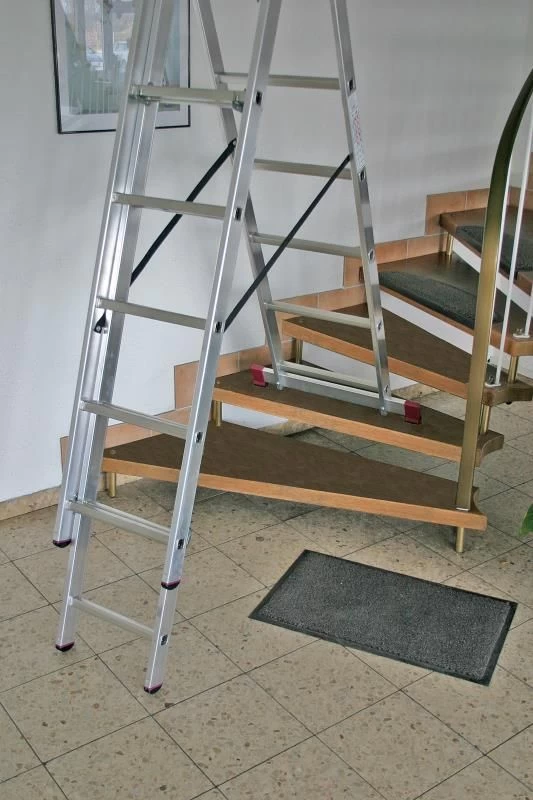Лестница алюминиевая трехсекционая с допфункцией KRAUSE CORDA 3х7 арт.013378 от магазина Бери-Неси.ру