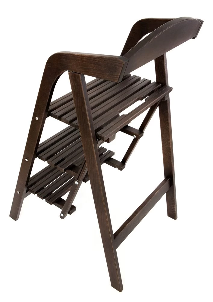 Стремянка-стул деревянная с широкими ступенями Hoz-Block Микки-Трон 3 ступени Венге от магазина Бери-Неси.ру
