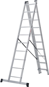 Лестница алюминиевая трехсекционная Новая Высота 3x10 арт. 1230310