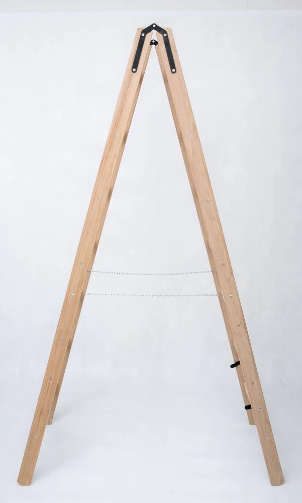 Стремянка двухсторонняя деревянная с перекладинами Hoz-Block Маляр 2х4 ступени (арт. СДДМ-4) от магазина Бери-Неси.ру