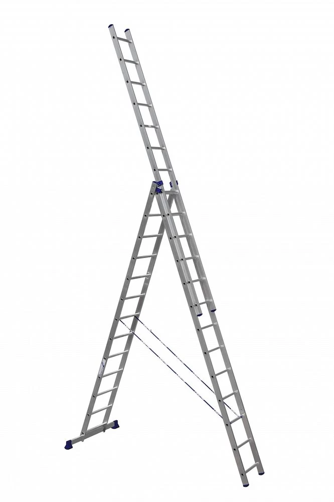 Лестница алюминиевая трехсекционная полупрофессиональная Алюмет 3x13 от магазина Бери-Неси.ру