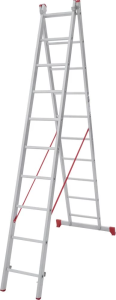 Лестница алюминиевая двухсекционная полупрофессиональная Новая Высота 2x10 арт. 2220210