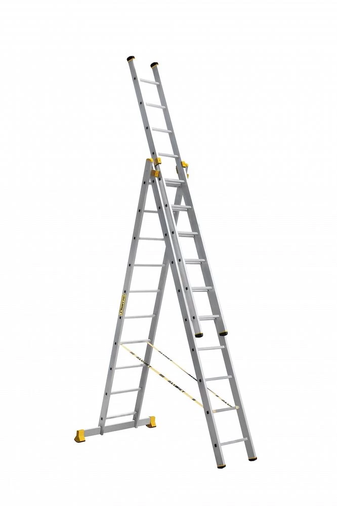 Лестница алюминиевая трехсекционная профессиональная Алюмет 3x10 от магазина Бери-Неси.ру